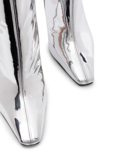 Shop Piferi Merlin 100mm Ankle Boots In Silver