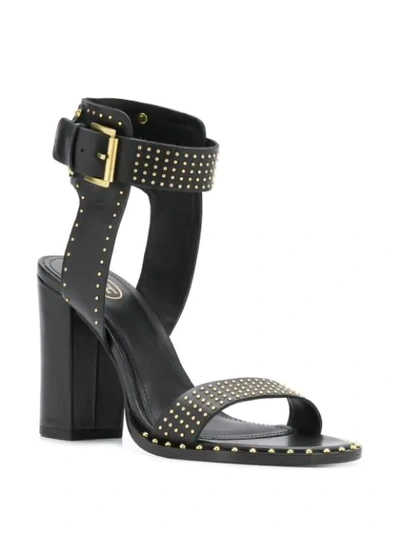 Shop Ash Studded Leather Sandals In Black