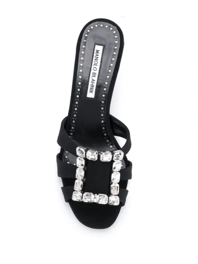 Shop Manolo Blahnik Ticuna Embellished Mules In Black