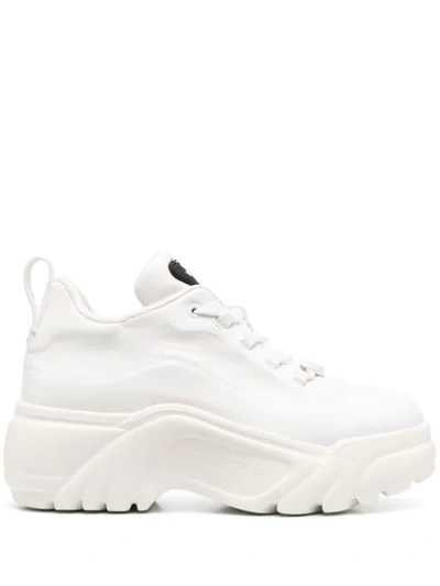 Shop Valentino Logo Patch Sneakers In White