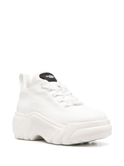 Shop Valentino Logo Patch Sneakers In White