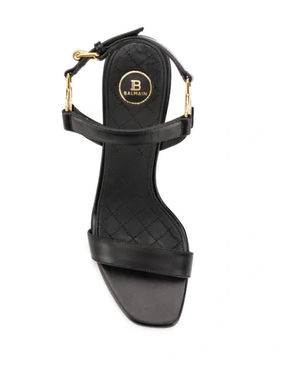 Shop Balmain 105mm Logo Sandals In Black