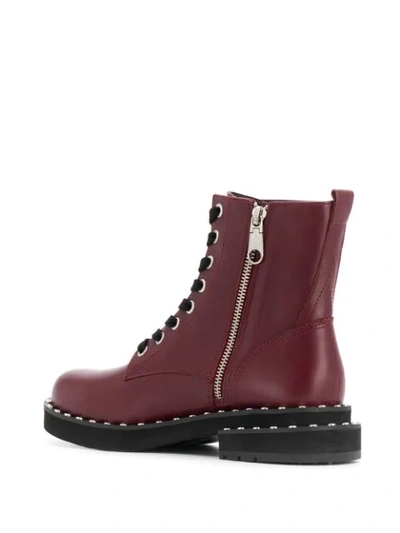 Shop Calvin Klein Jeans Est.1978 Studded Ankle Boots In Red