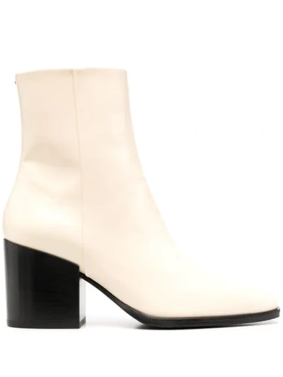 Shop Aeyde Leandra Zip-up Leather Boots In Neutrals
