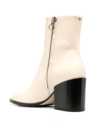 Shop Aeyde Leandra Zip-up Leather Boots In Neutrals