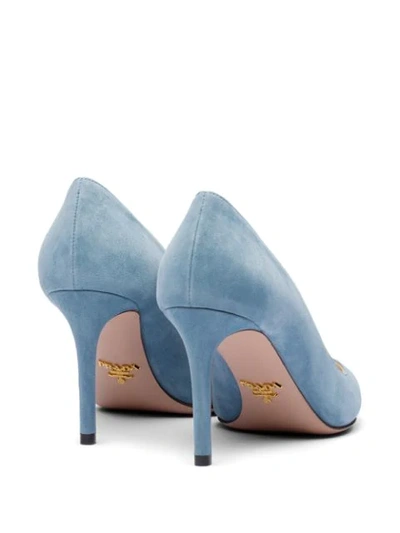 Shop Prada 85mm Stiletto Pumps In Blue