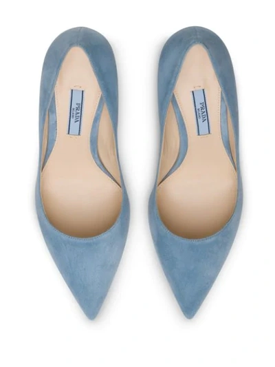 Shop Prada 85mm Stiletto Pumps In Blue