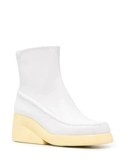 Camper Kaah Block-heel Boots In White