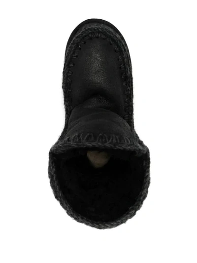 Shop Mou Embellished Star Snow Boots In Black