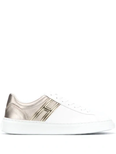 Shop Hogan H365 Contrast-panel Sneakers In White
