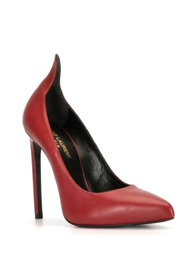 Pre-owned Saint Laurent Pointed Toe Pumps In Red