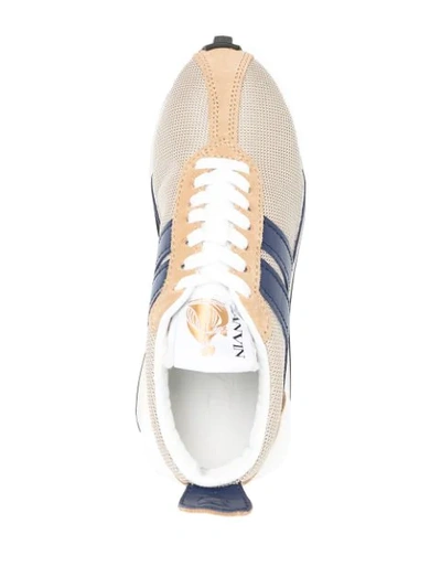 Shop Lanvin Bumpr Logo Low-top Sneakers In Neutrals