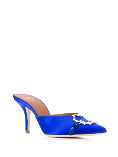 Shop Malone Souliers Embellished Mules In Blue
