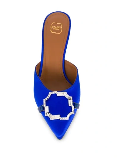 Shop Malone Souliers Embellished Mules In Blue