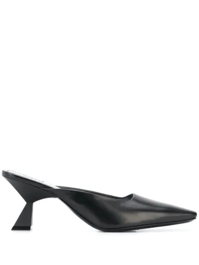 Shop Givenchy Asymmetrical Heel Mules In Black