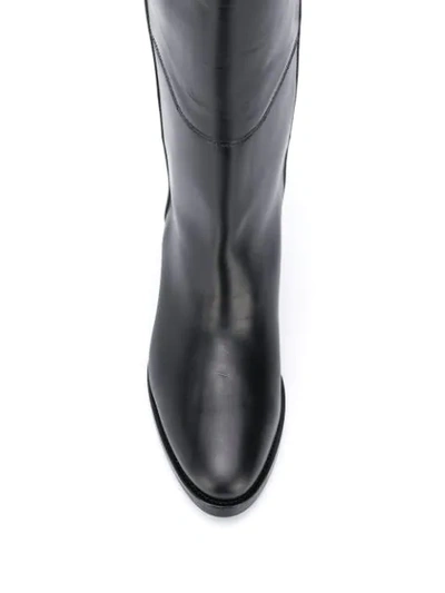 Shop P.a.r.o.s.h Smooth Cowboy-style Boots In Black