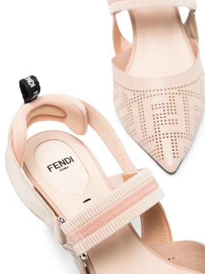 Shop Fendi Perforated-logo 55mm Pumps In Pink
