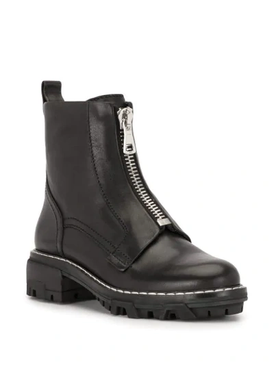 Shop Rag & Bone Shilo Leather Zip Combat Boots In Black