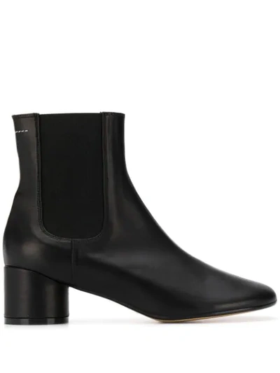 Shop Mm6 Maison Margiela Block Heel Chelsea Boots In Black