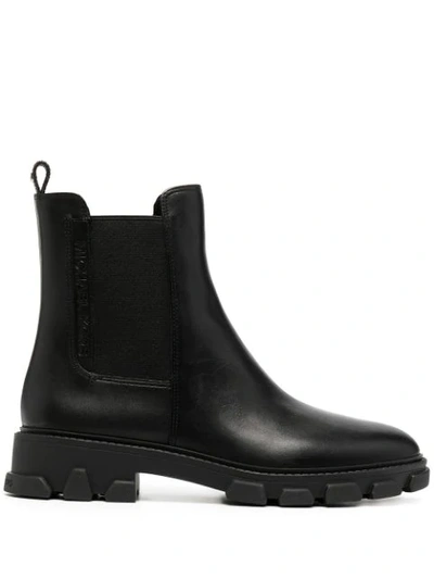 Shop Michael Michael Kors Ridley Leather Ankle Boots In Black