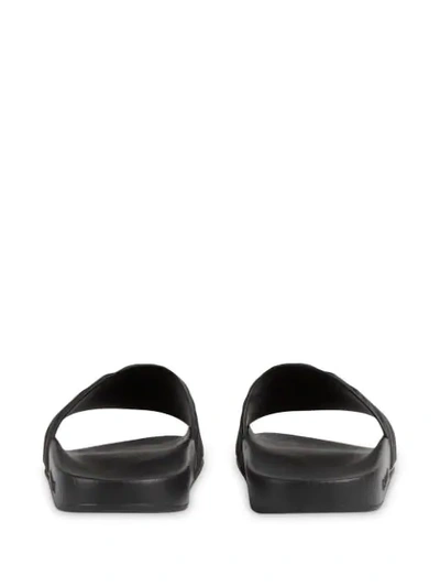Shop Gucci Double G Matelassé Slides In Black