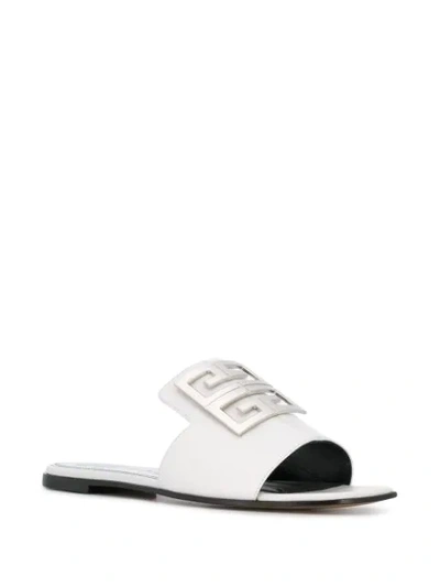 Shop Givenchy 4g Plaque Sandals In White