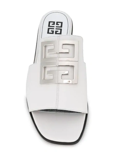 Shop Givenchy 4g Plaque Sandals In White