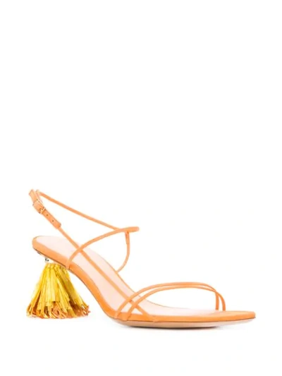 Shop Jacquemus Les Raphia 70mm Sandals In Orange