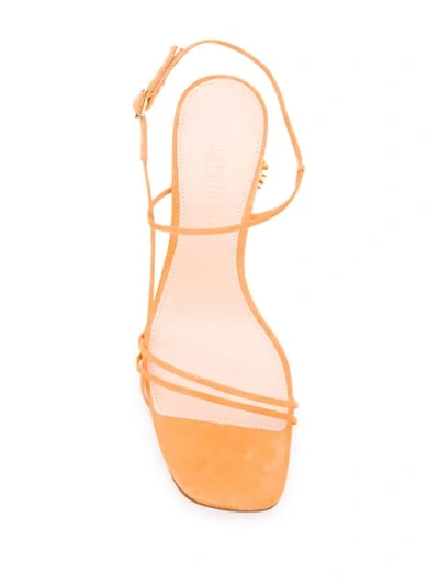 Shop Jacquemus Les Raphia 70mm Sandals In Orange