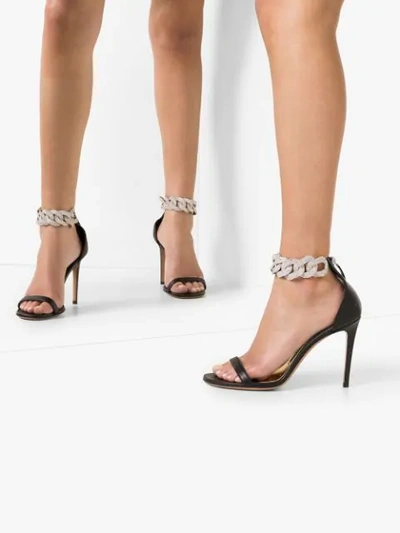 Shop Alexandre Vauthier Elsa Embellished Strap Sandals In Black