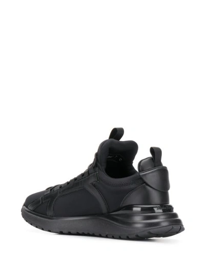 Ferragamo Gancini-panel Low-top Neoprene Trainers In Black
