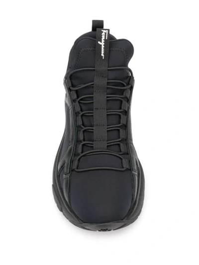 Ferragamo Gancini-panel Low-top Neoprene Trainers In Black