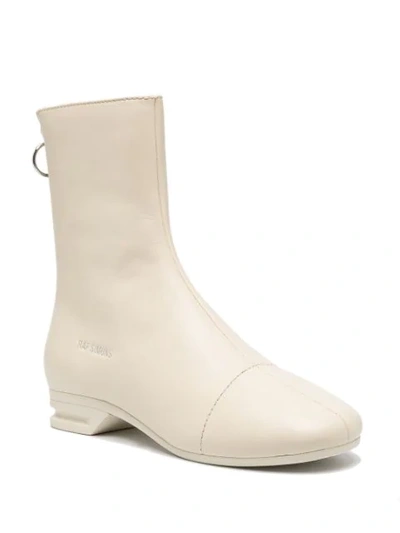 Shop Raf Simons Ankle Zip Boots In White