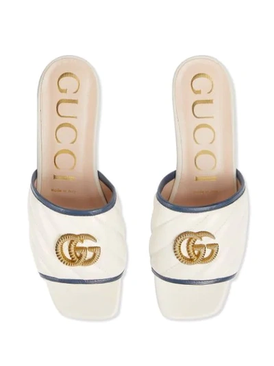 Shop Gucci Gg Logo Slides In White