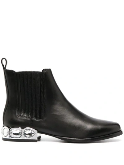 Shop Sophia Webster Crystal-embellished Ankle Boots In Black