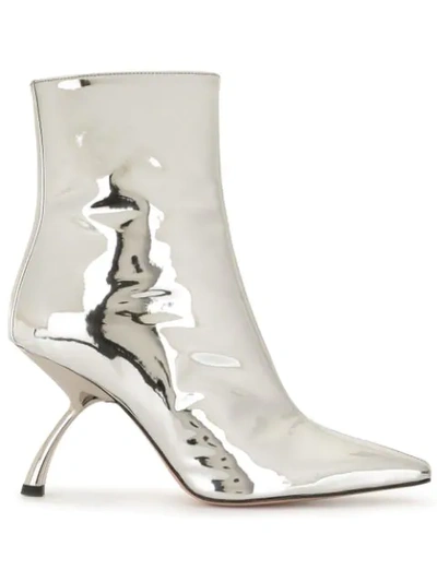 Shop Piferi Merlin 85mm Ankle Boots In Silver