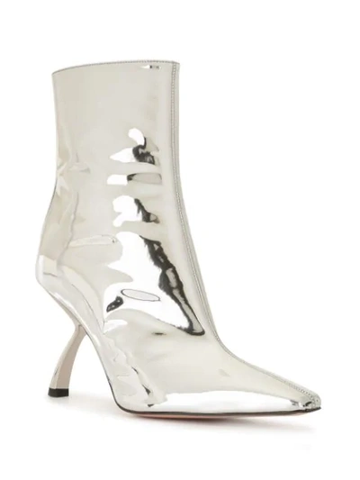 Shop Piferi Merlin 85mm Ankle Boots In Silver