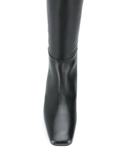 Shop Versace Thigh-high 25mm Boots In Black