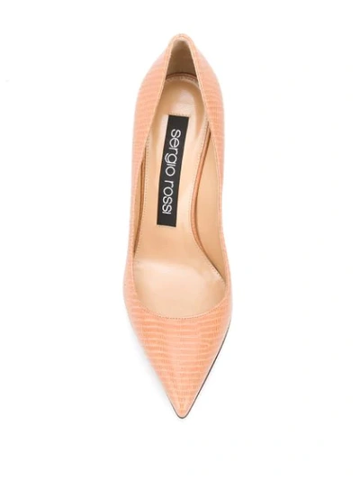 Shop Sergio Rossi Pointed-toe Leather Pumps In Neutrals