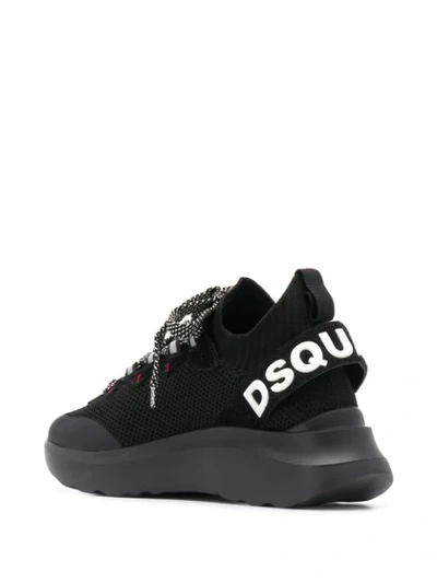 Shop Dsquared2 Mesh Sport Sock 45mm Platform Trainers In Black