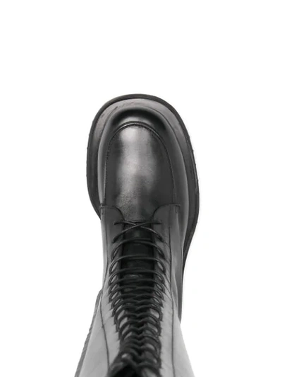 Shop Magda Butrym Platform Sole Lace-up Boots In Black