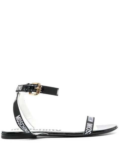 moschino logo print sandals