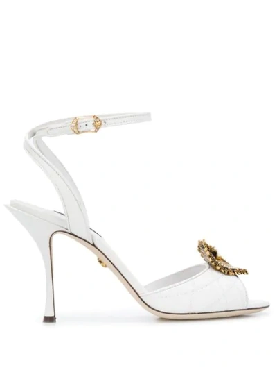 Shop Dolce & Gabbana Devotion Sandals In White