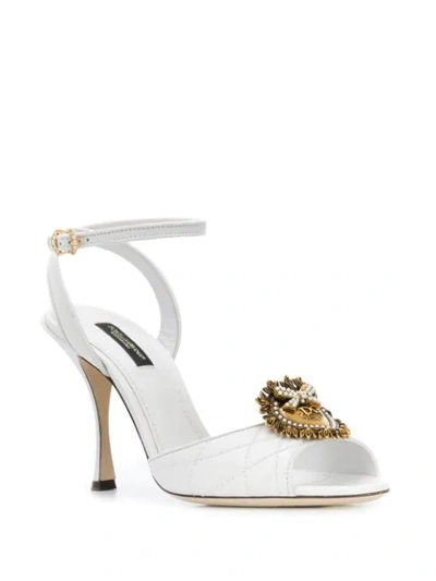 Shop Dolce & Gabbana Devotion Sandals In White