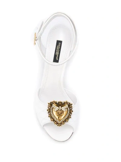 Shop Dolce & Gabbana Devotion Sandals In White