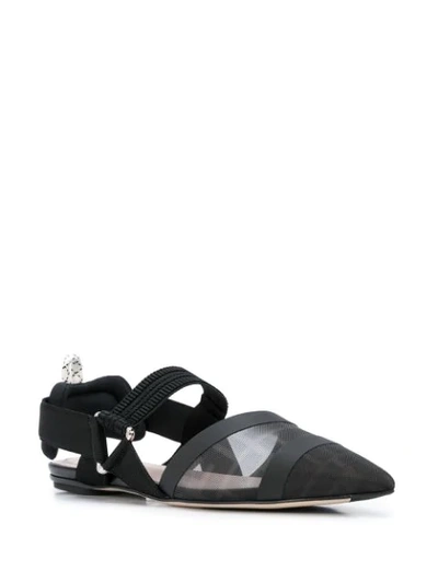 Shop Fendi Colibrì Slingback Ballerina Shoes In Black