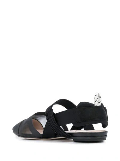 Shop Fendi Colibrì Slingback Ballerina Shoes In Black