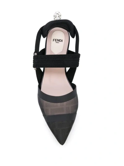 Shop Fendi Colibrì Slingback Ballerina Shoes In Black