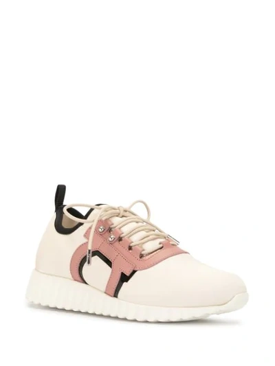 Shop Ferragamo Gancini Low-top Sneakers In Pink