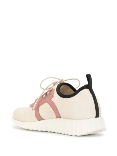 Shop Ferragamo Gancini Low-top Sneakers In Pink